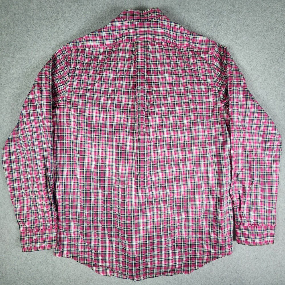 Ralph Lauren Plaid Shirt Men L Pink Multicolor Blue Pony Button Down Long-Sleeve - Picture 6 of 12